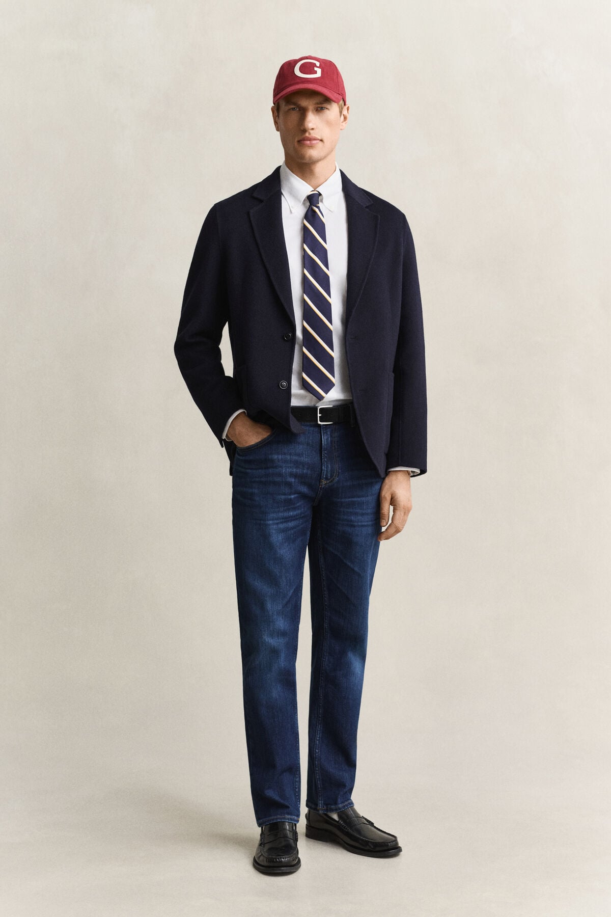 Handstitched Blazer — EVENING BLUE