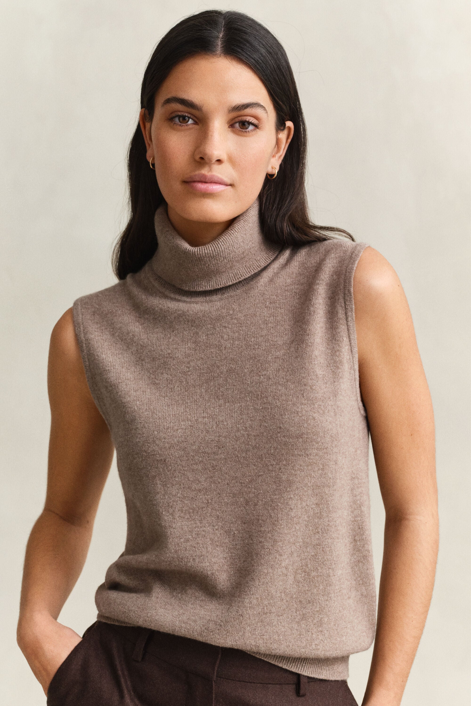 Sleeveless Turtleneck Sweater