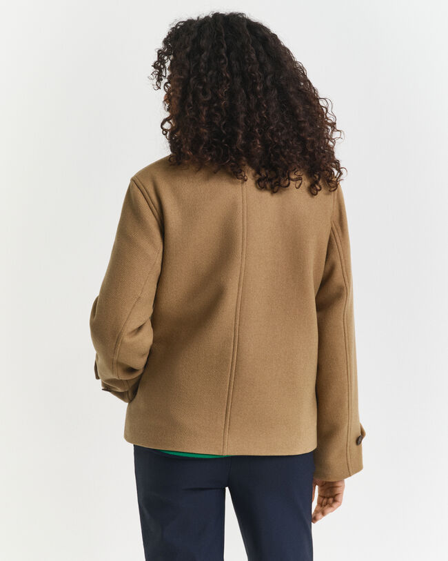 Wool Blend Short Car Coat