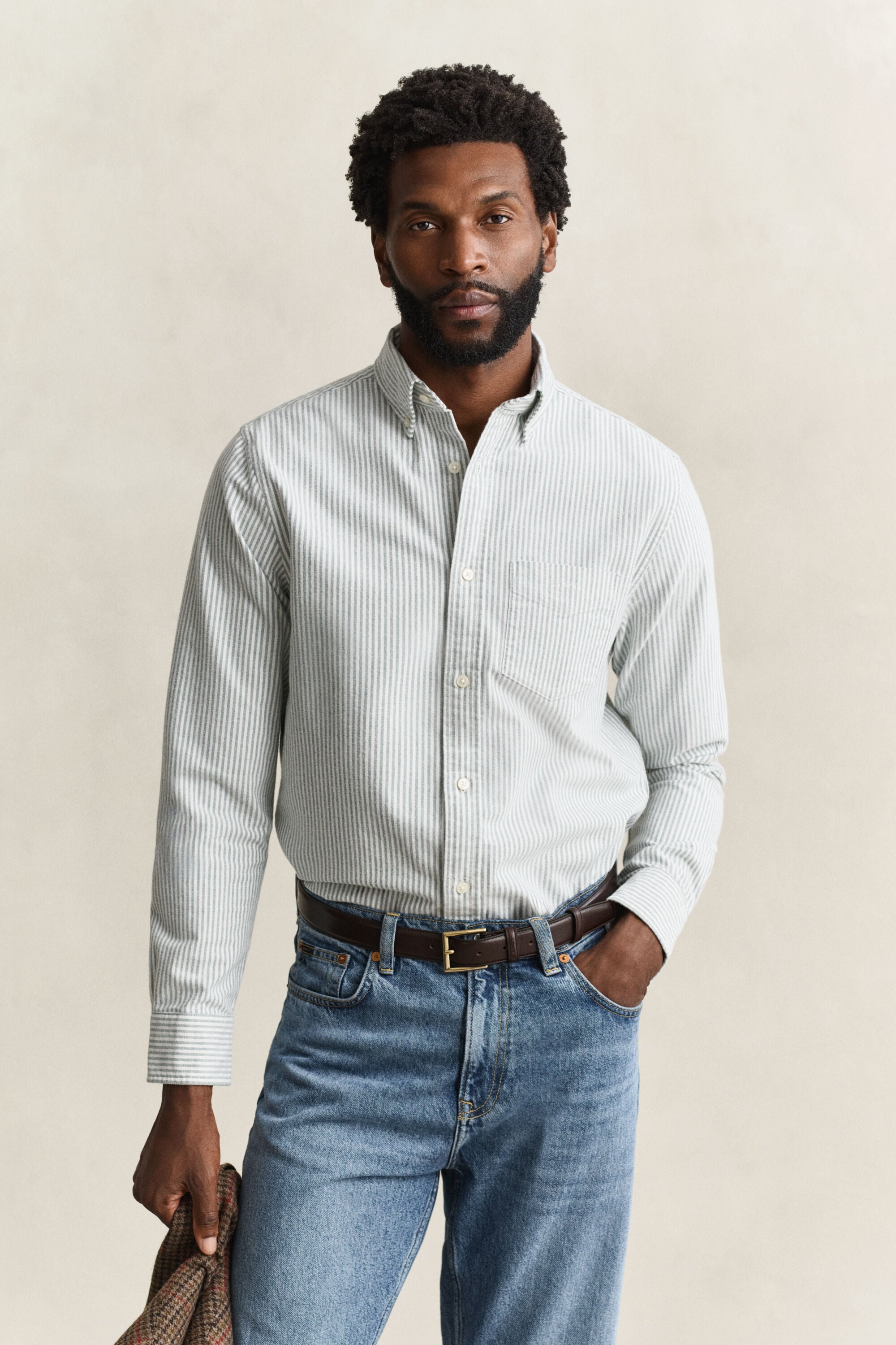 Striped Brushed Oxford Shirt
