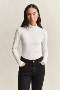 Ribbed Turtleneck Top — EGGSHELL 5