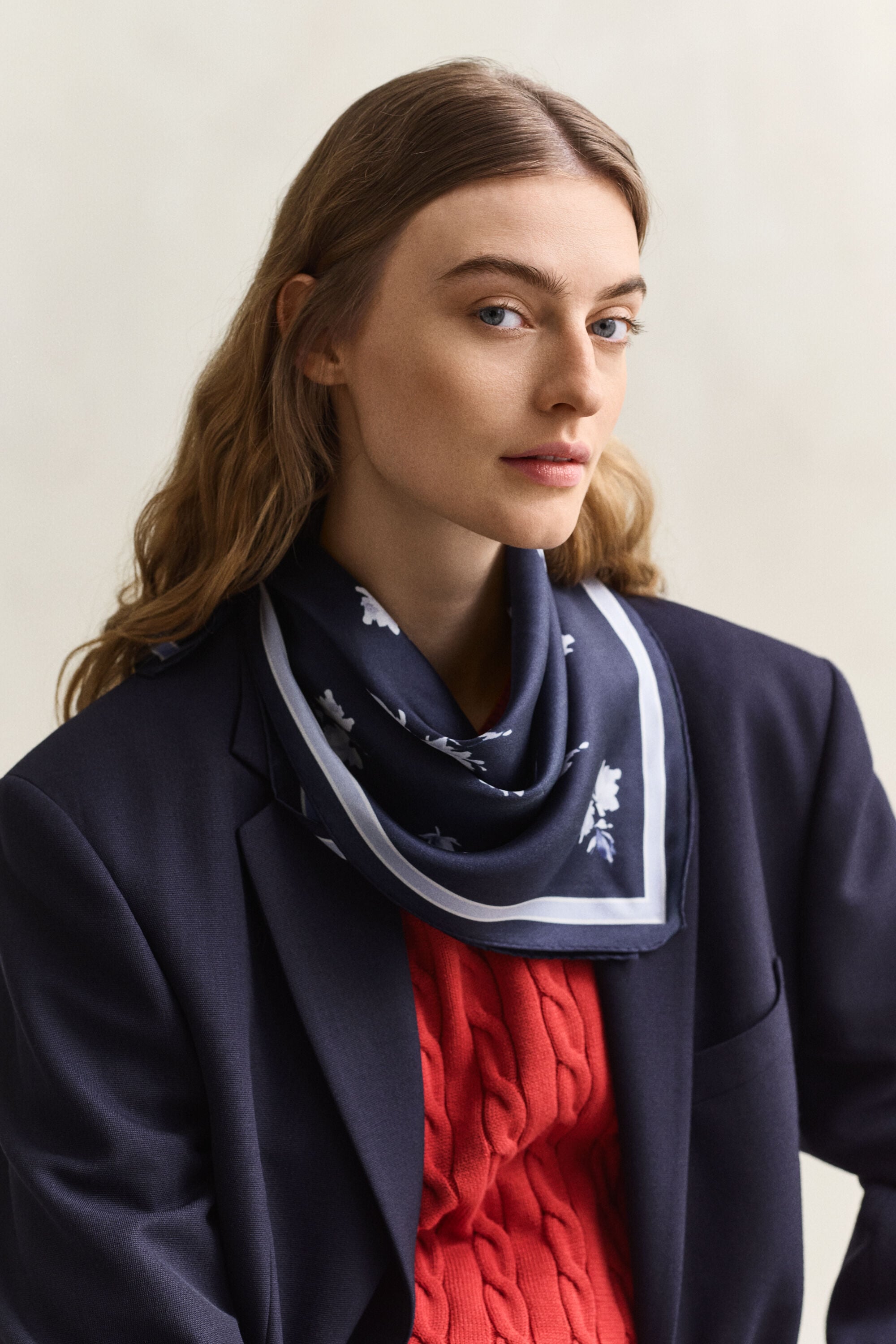 Floral Print Silk Scarf