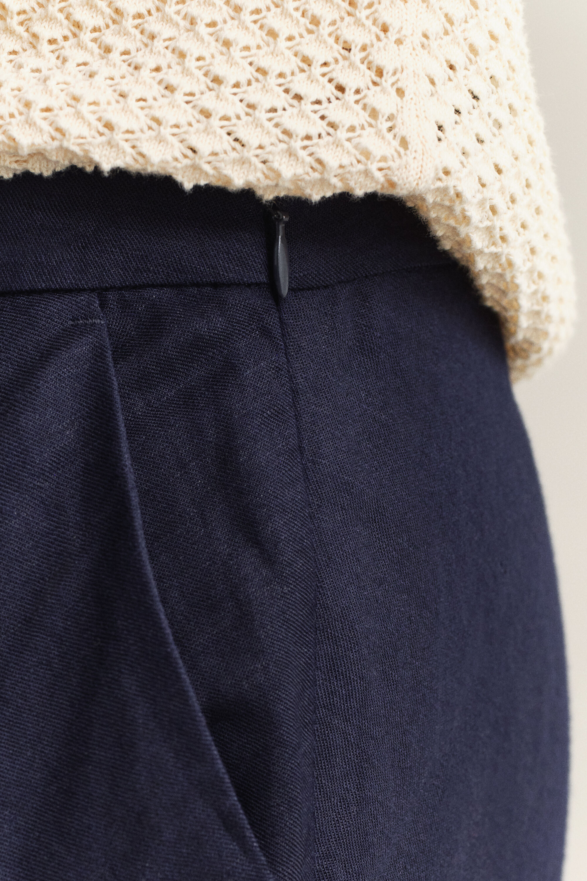 Flared Linen Blend Skirt