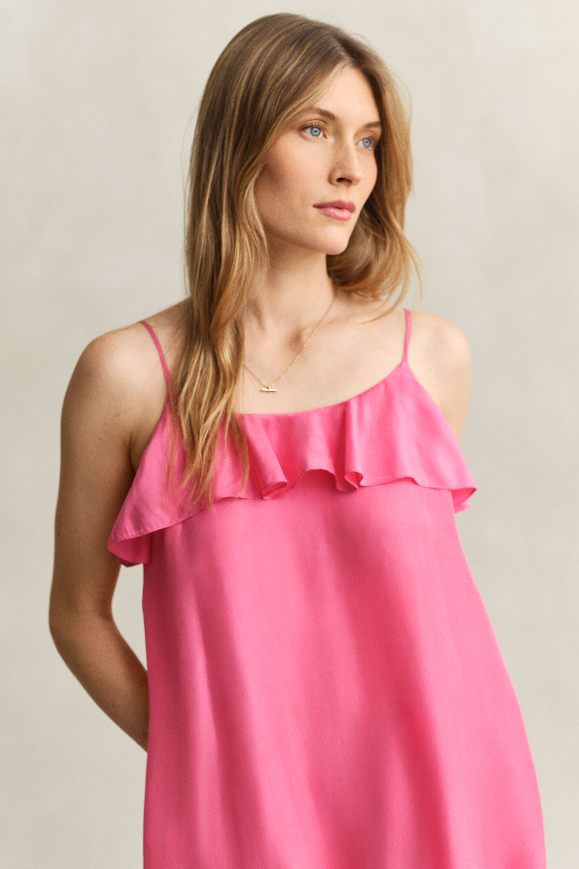 Strappy Silk Midi Dress