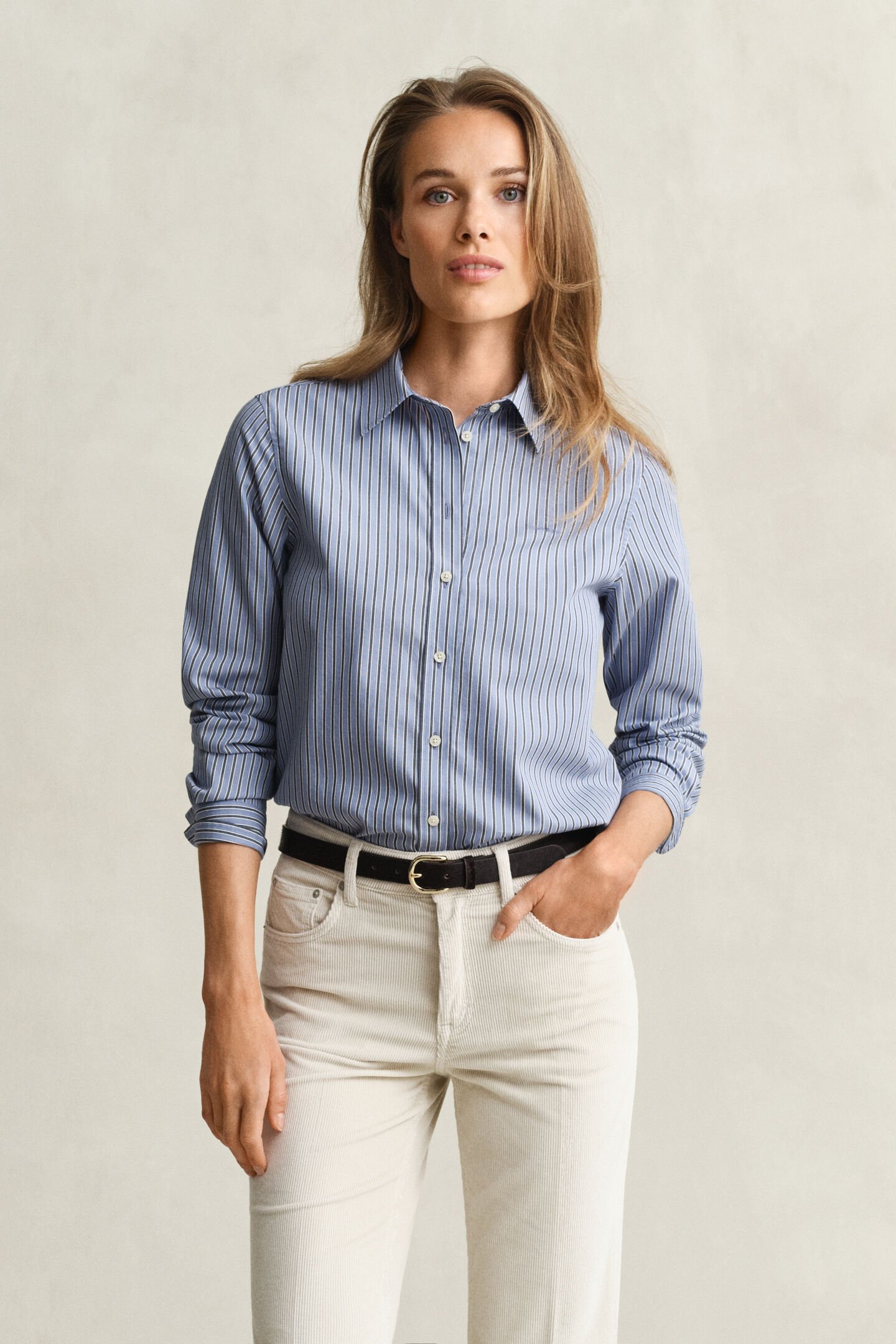 Regular Fit Striped Poplin Shirt