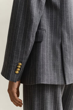 Pinstripe Club Blazer — CHARCOAL MELANGE 4