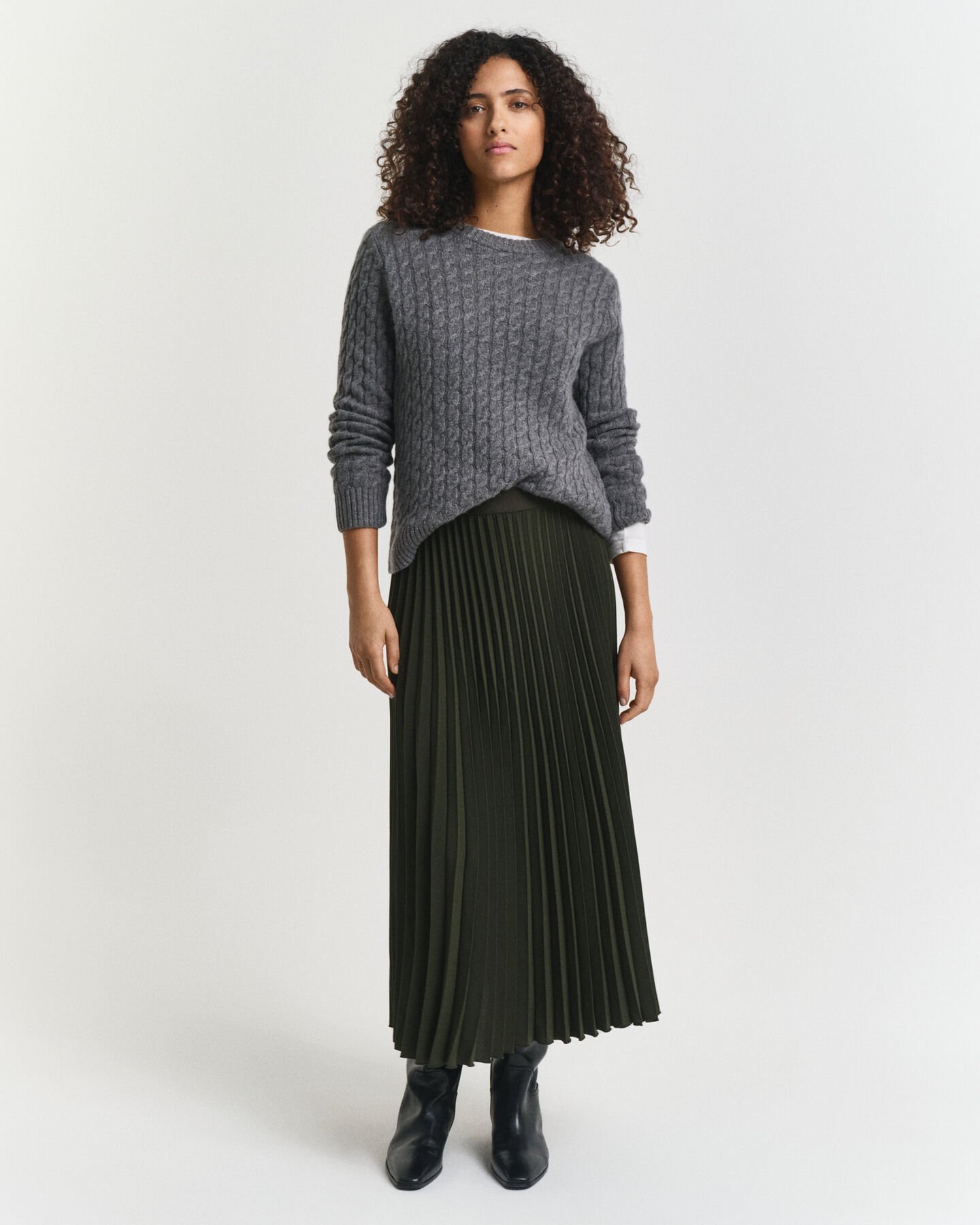 Pleated Midi Skirt