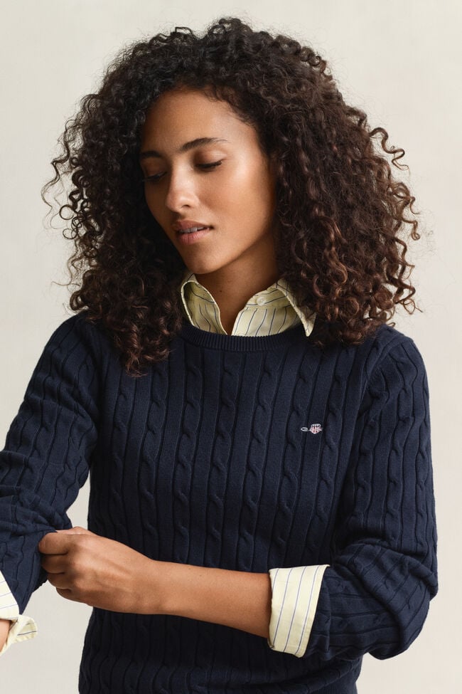 Cable Knit Crew Neck Sweater