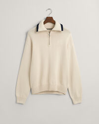 Plain Cotton Half-Zip Sweater