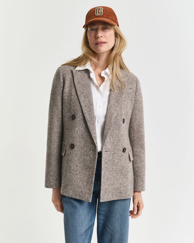 Regular Fit Textured Wool Blazer