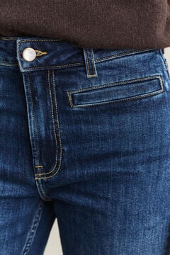 Monogram Flared Jeans — DARK BLUE WORN IN 3