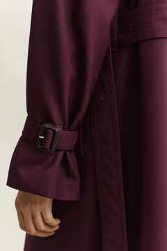 Wool Blend Trench Coat — DARKENED WINE 6