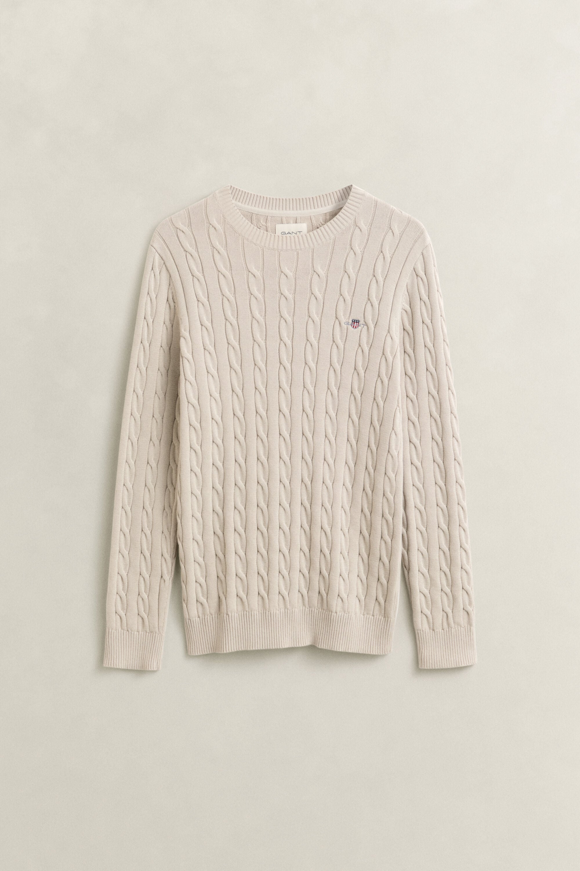 Cotton Cable Knit Crew Neck Sweater