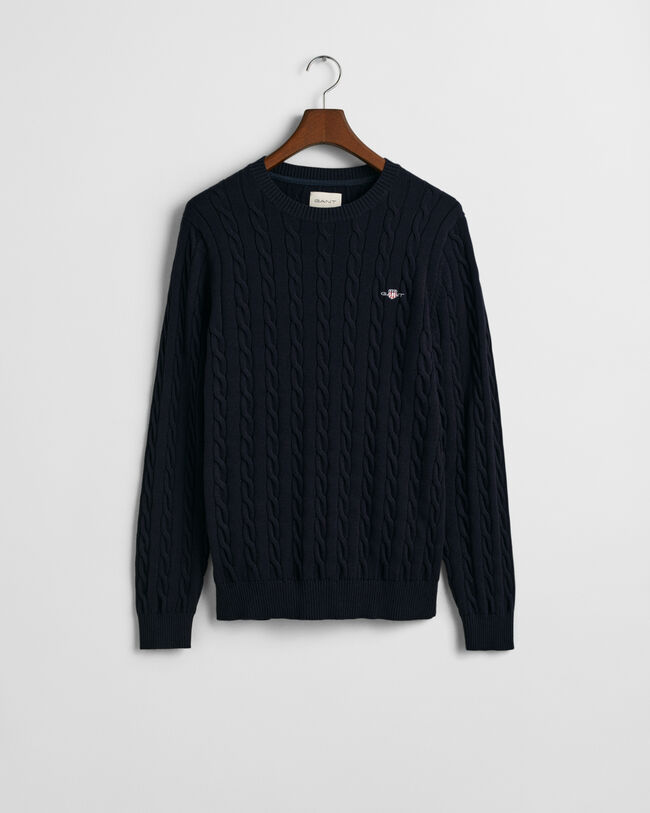 Cotton Cable Knit Crew Neck Sweater GANT