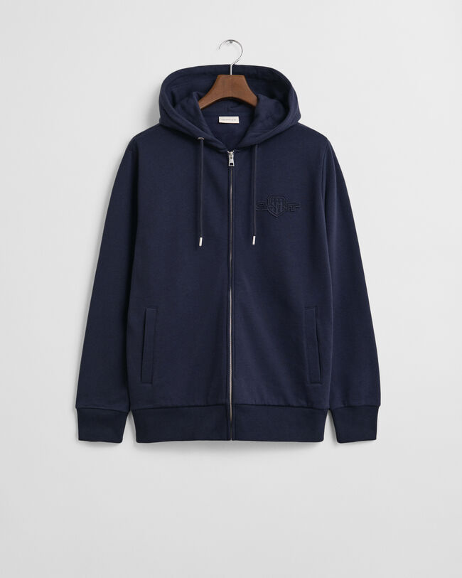 Tonal Shield Zip Hoodie