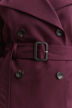 Wool Blend Trench Coat — DARKENED WINE 3