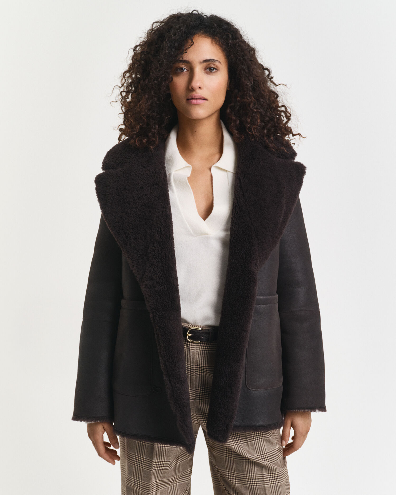 Reversible Shearling Peacoat
