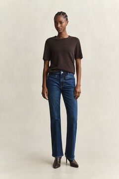 Monogram Flared Jeans — DARK BLUE WORN IN 6