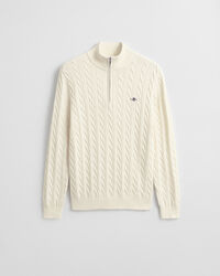 Cotton Cable Knit Half-Zip Sweater