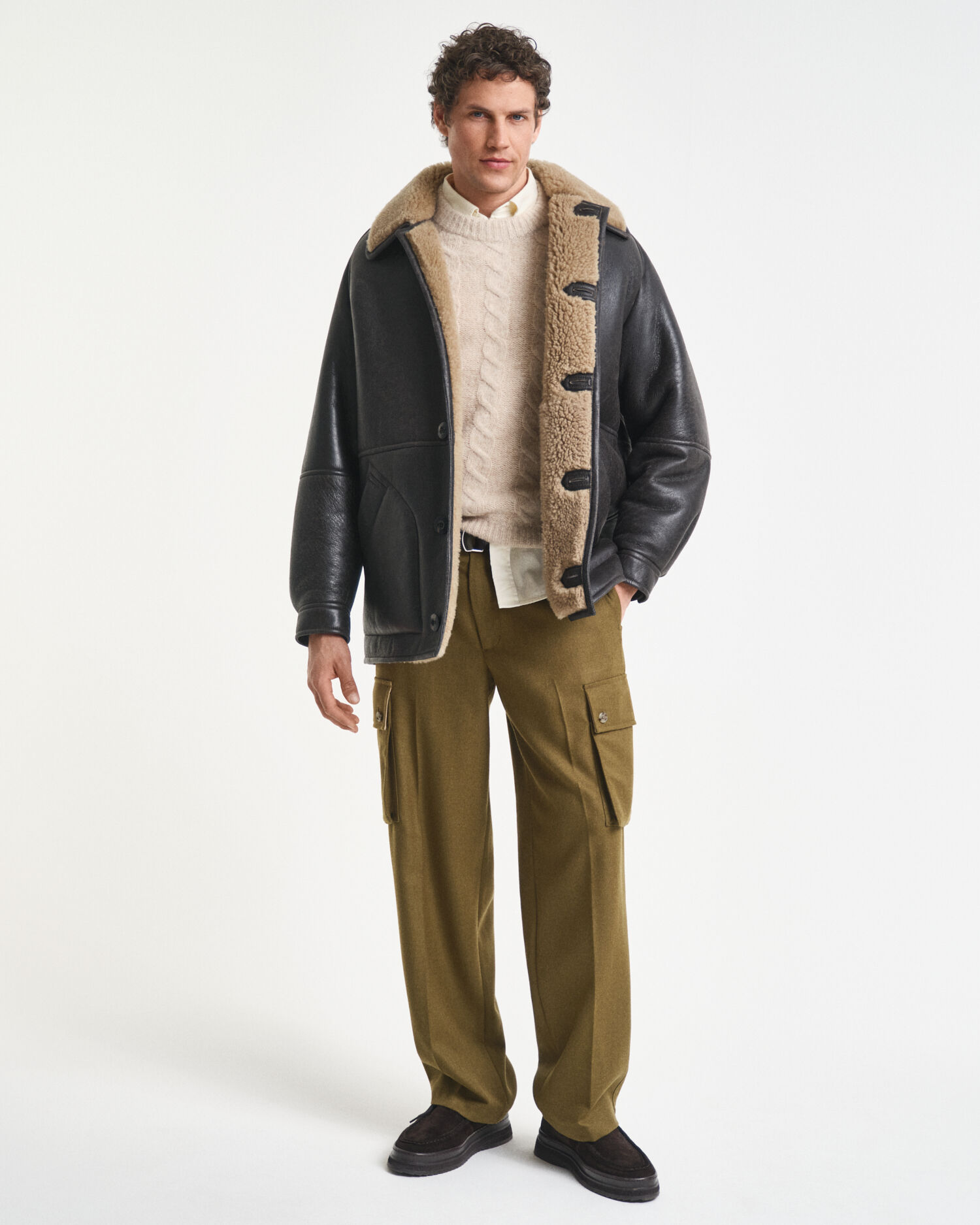 Worn-In Leather Shearling Jacket