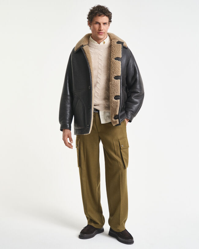 Worn-In Leather Shearling Jacket