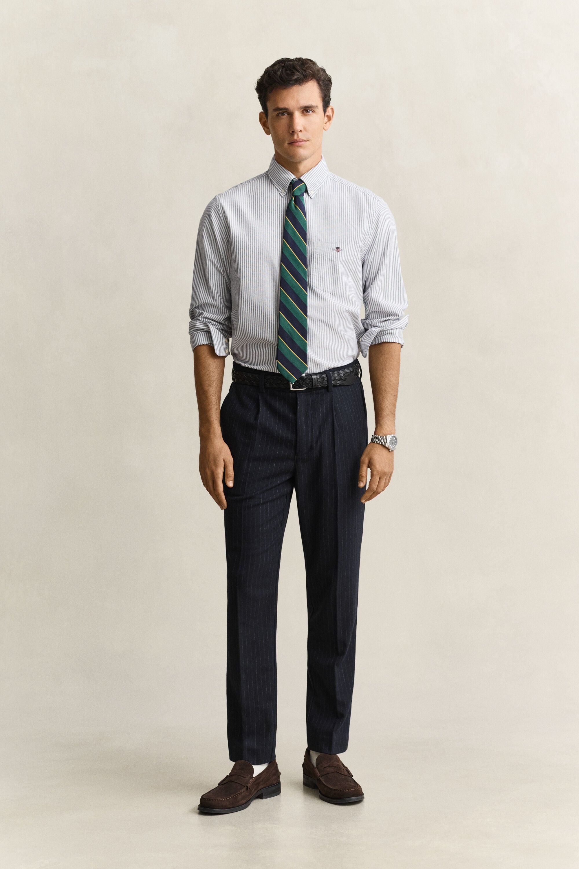 Tapered Wool Flannel Pants