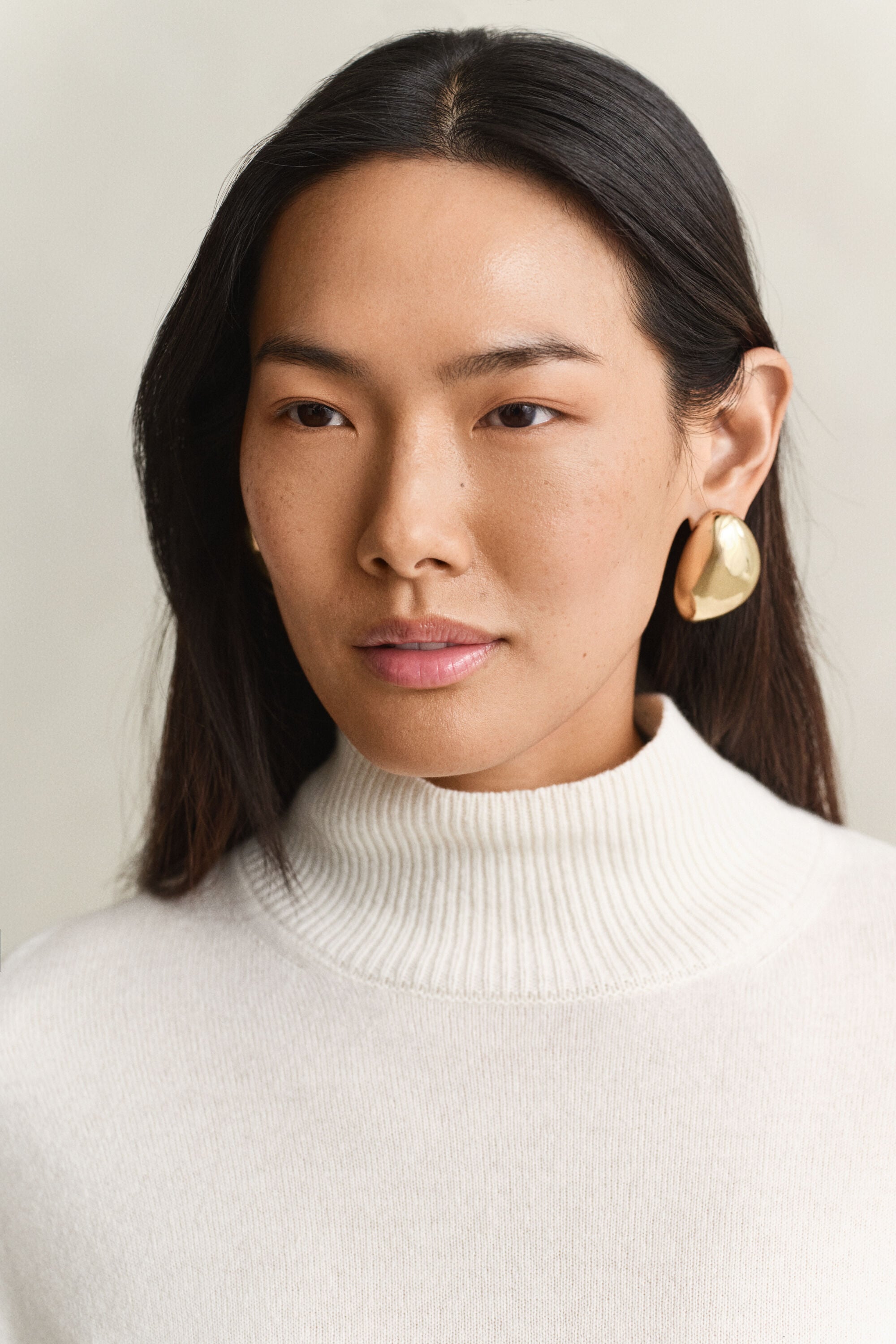 Superfine Lambswool Mock Neck Sweater