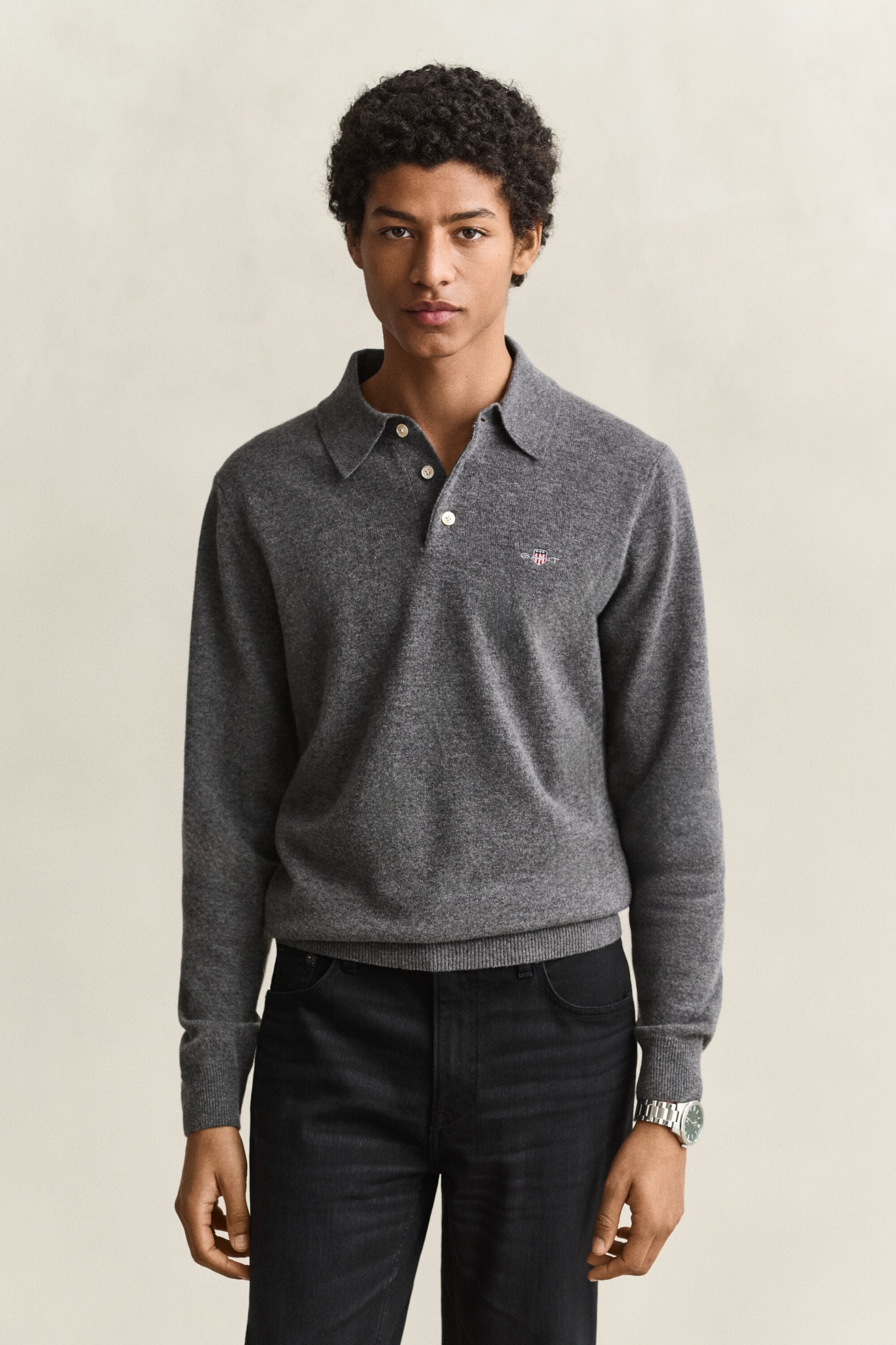 Superfine Lambswool Polo Sweater