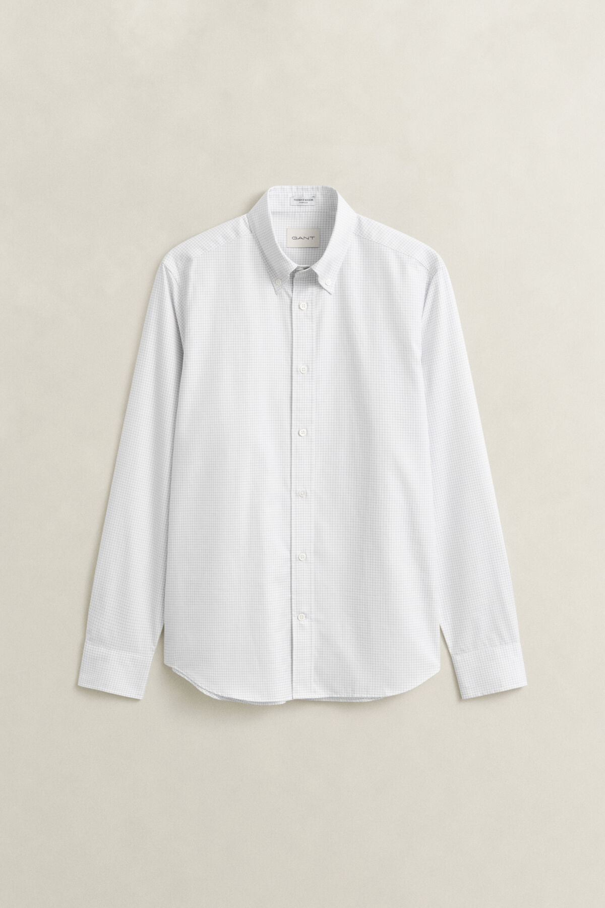 Checked Twill Dress Shirt — WHITE