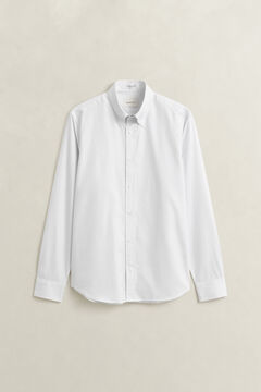 Checked Twill Dress Shirt — WHITE 1