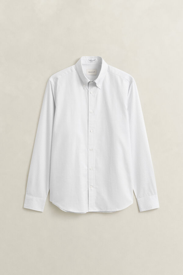 Checked Twill Dress Shirt — WHITE