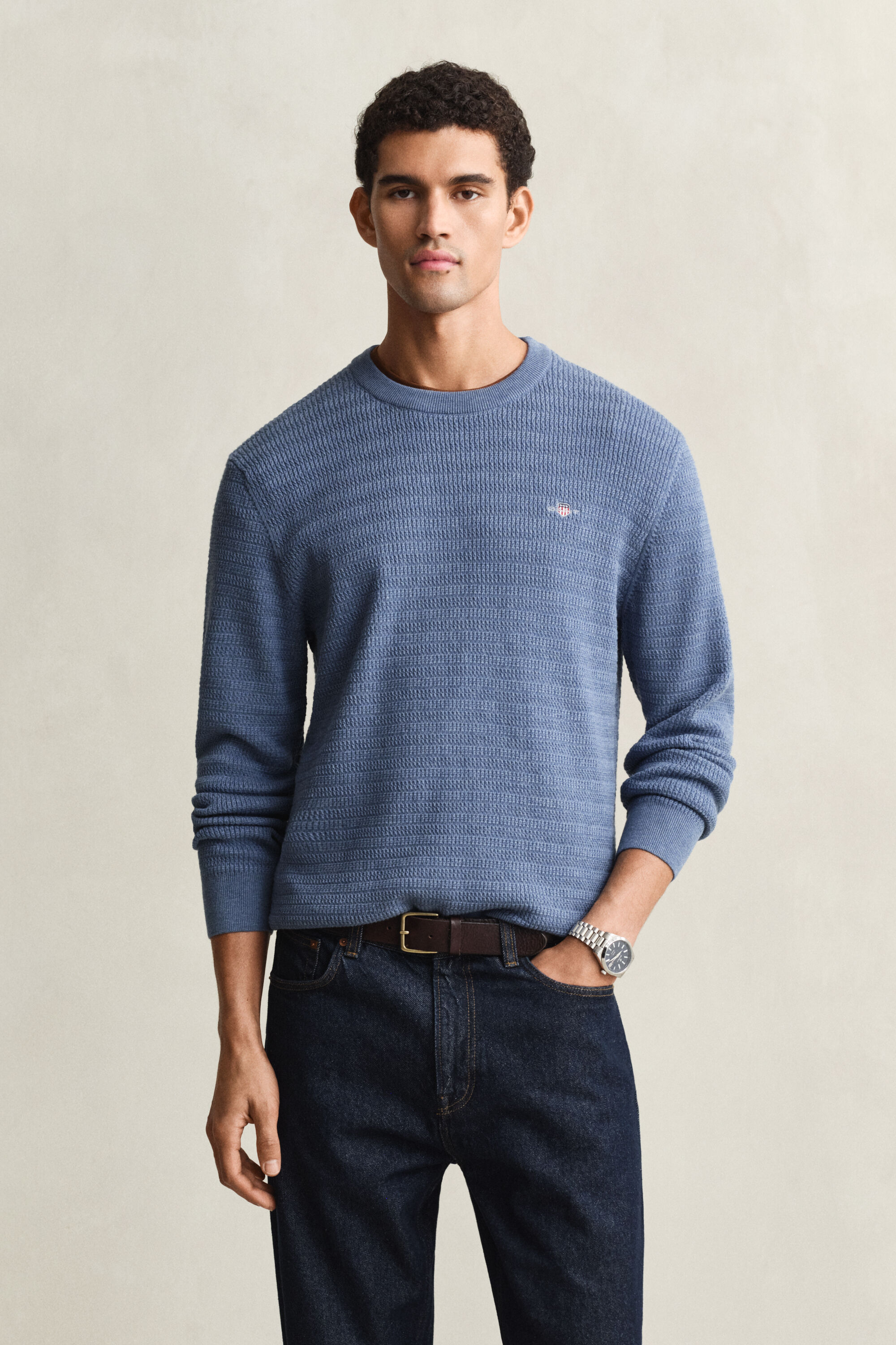 Mini Cable Knit Crew Neck Sweater