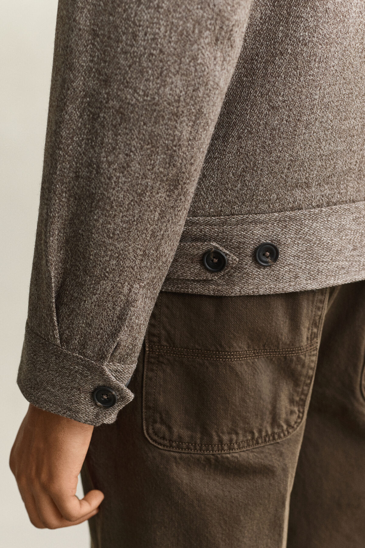 Mélange Wool Jacket — FADED TAUPE