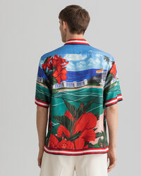 Relaxed Fit Scenery Silk Short Sleeve Shirt