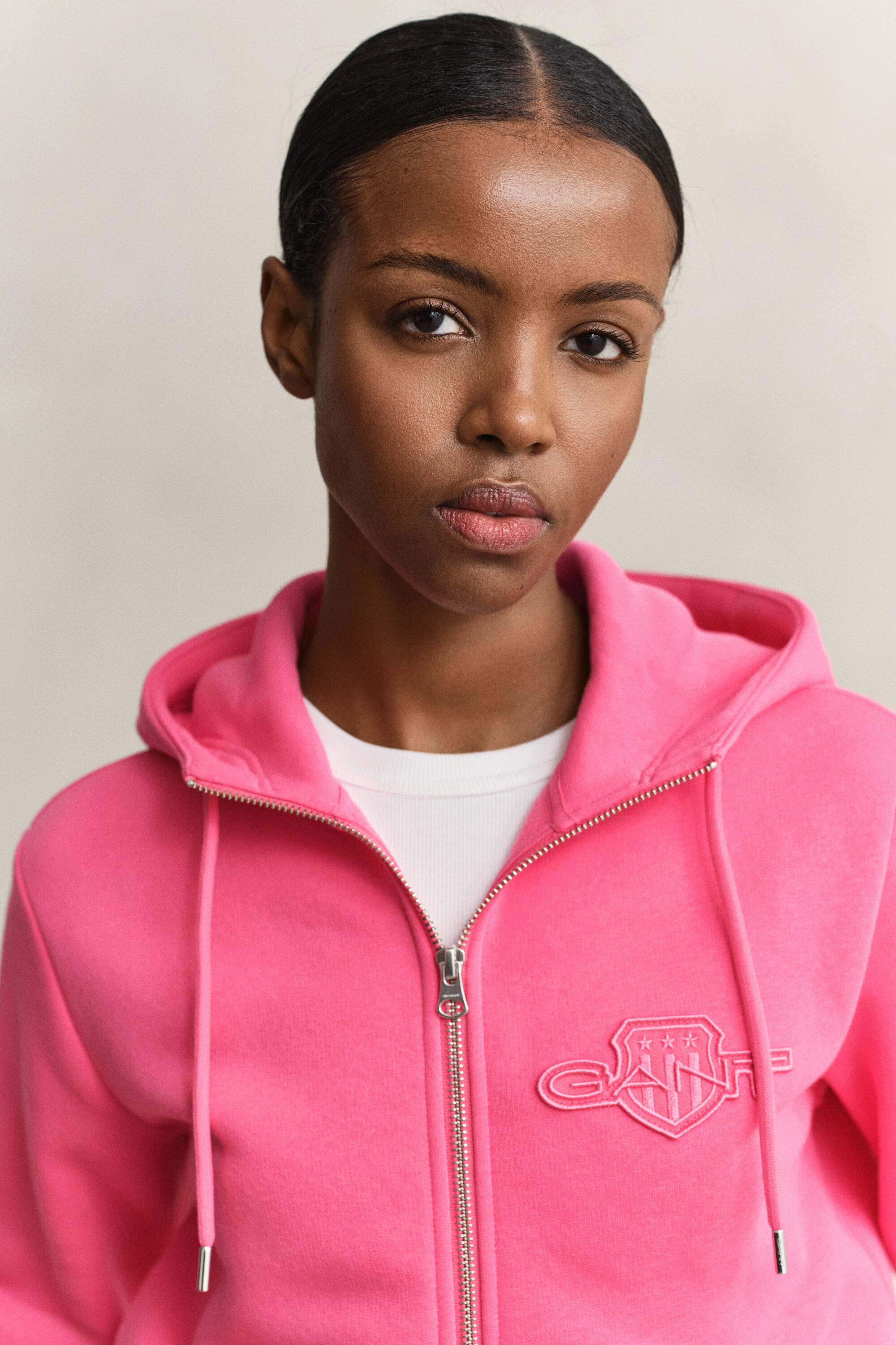 Tonal Shield Zip Hoodie