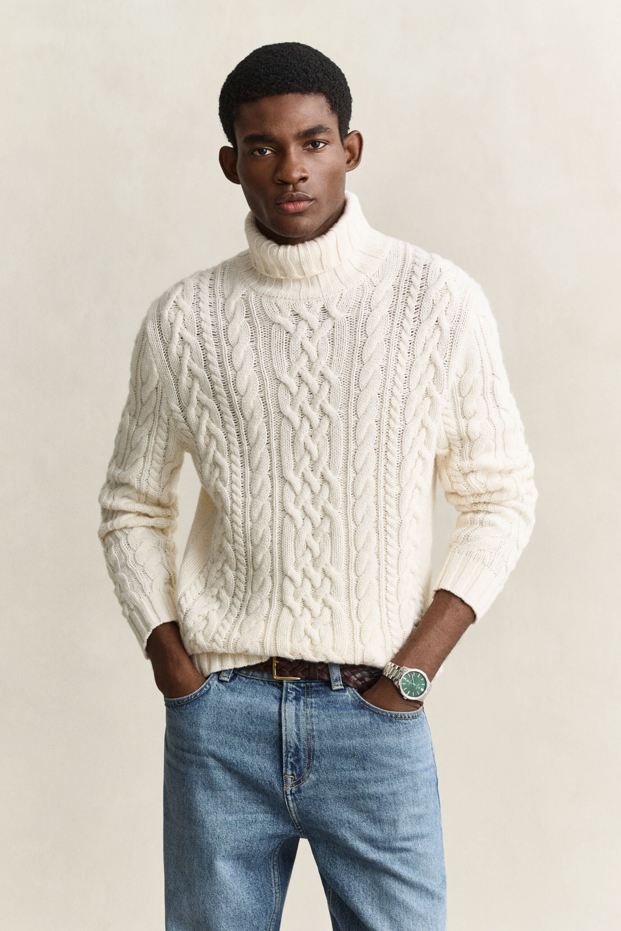 Wool Blend Turtleneck Sweater