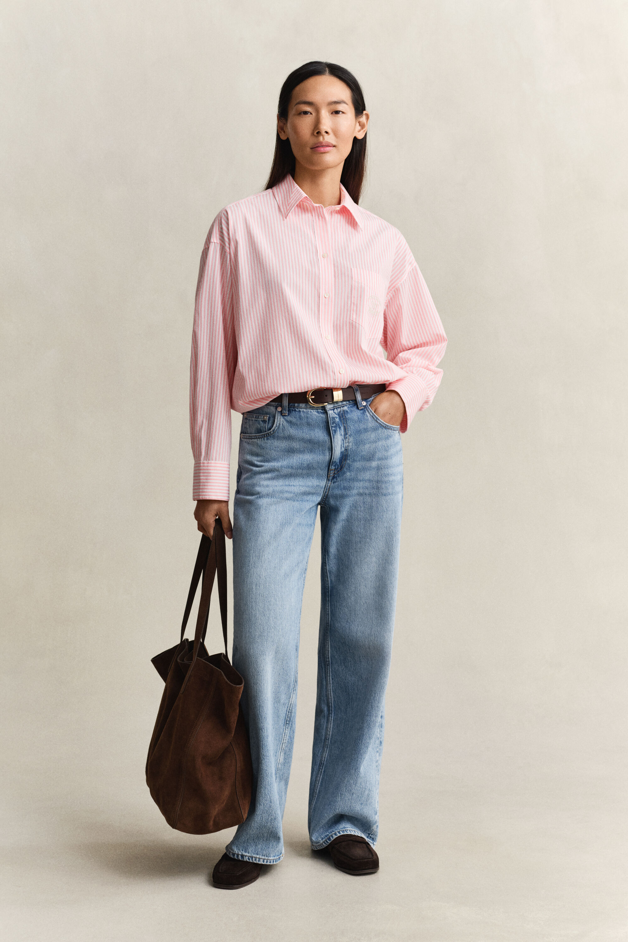 Oversized Classic Striped Poplin Shirt