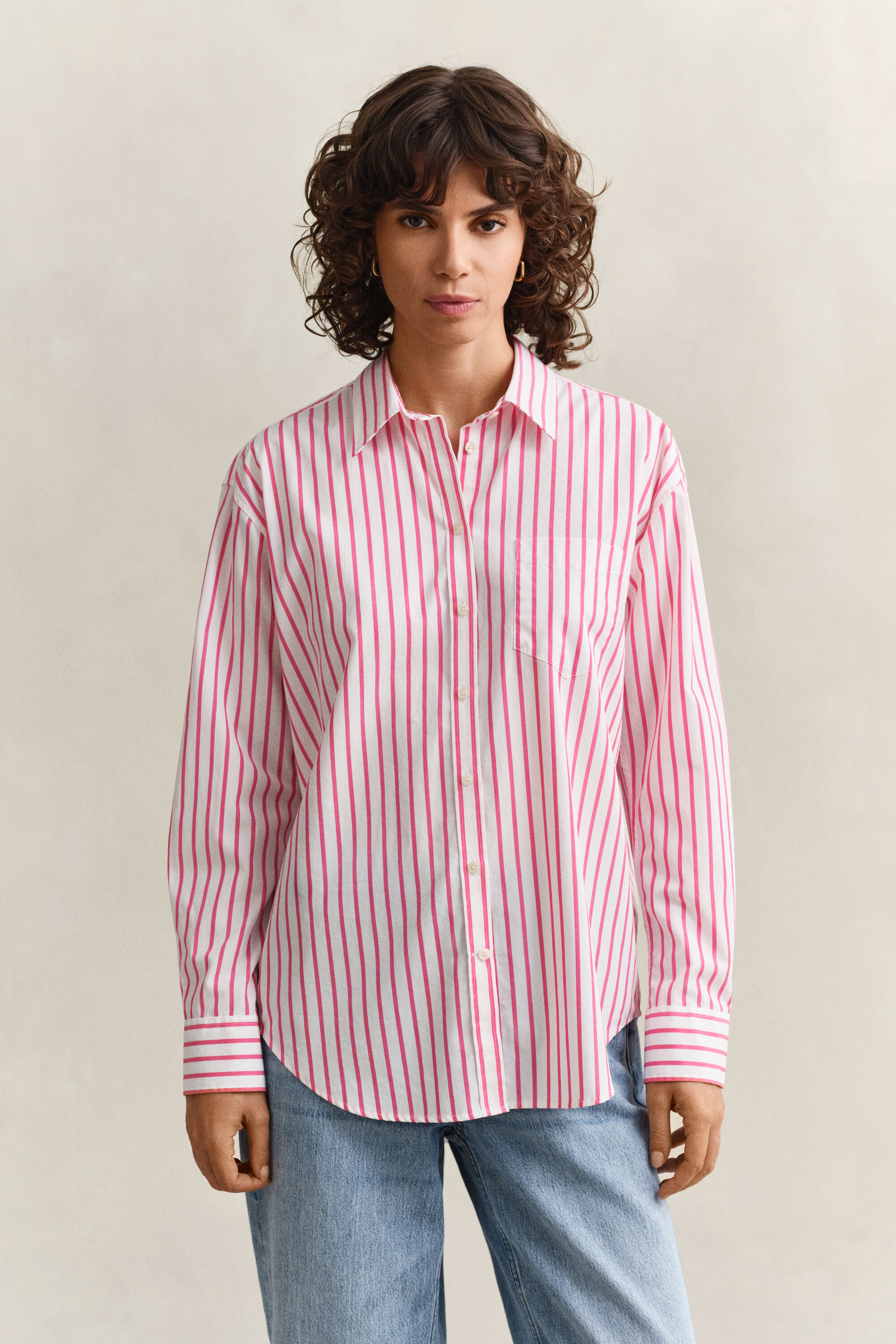 Relaxed Fit Striped Classic Poplin Shirt