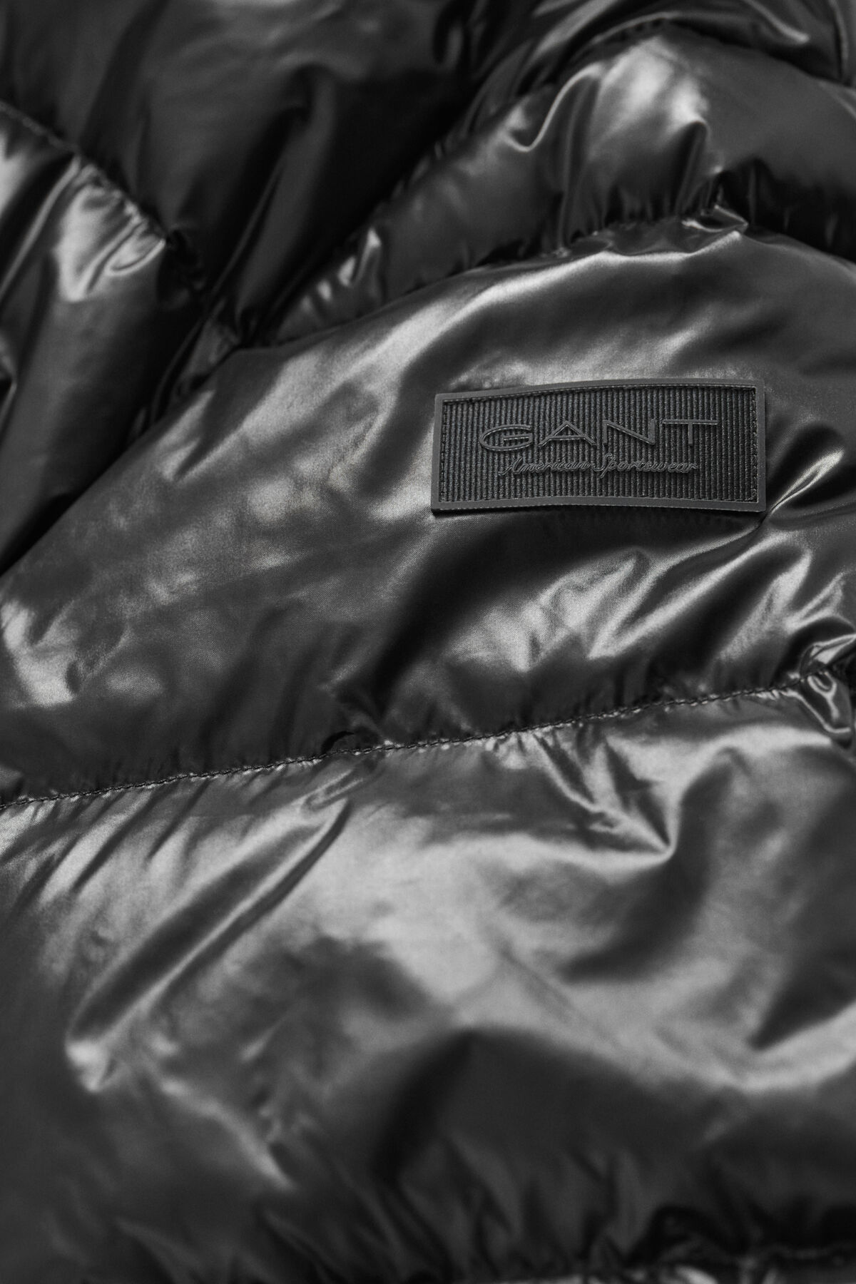 Shiny Down Jacket — BLACK