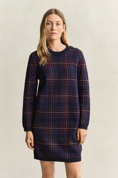 Knitted Check Dress — EVENING BLUE 3