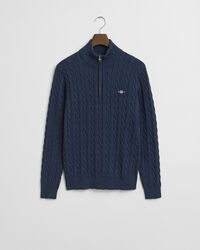 Cotton Cable Knit Half-Zip Sweater