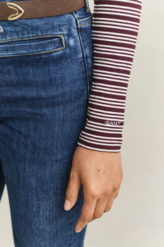 Ribbed Long Sleeve Henley Top — DARKENED WINE 3
