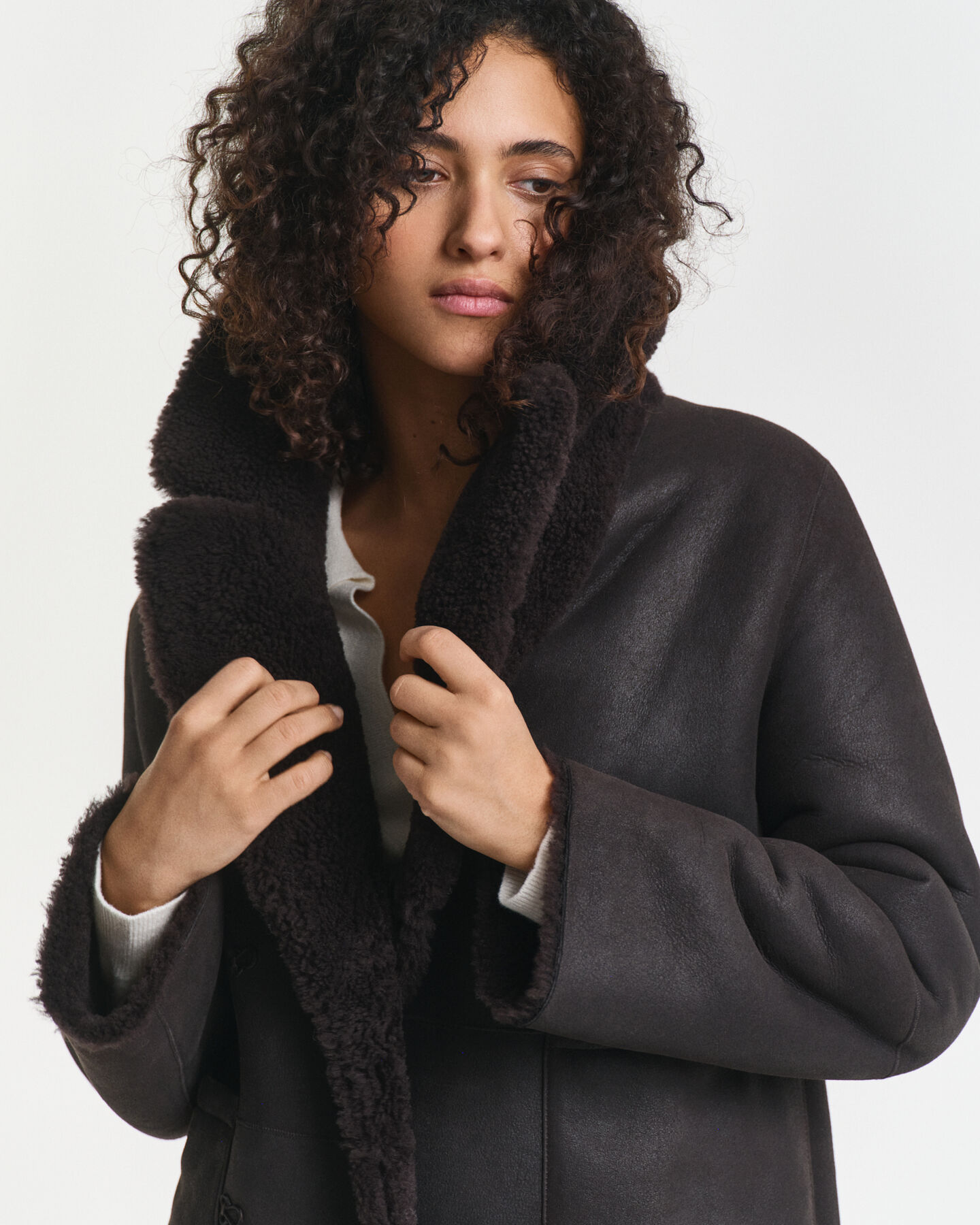 Reversible Shearling Peacoat