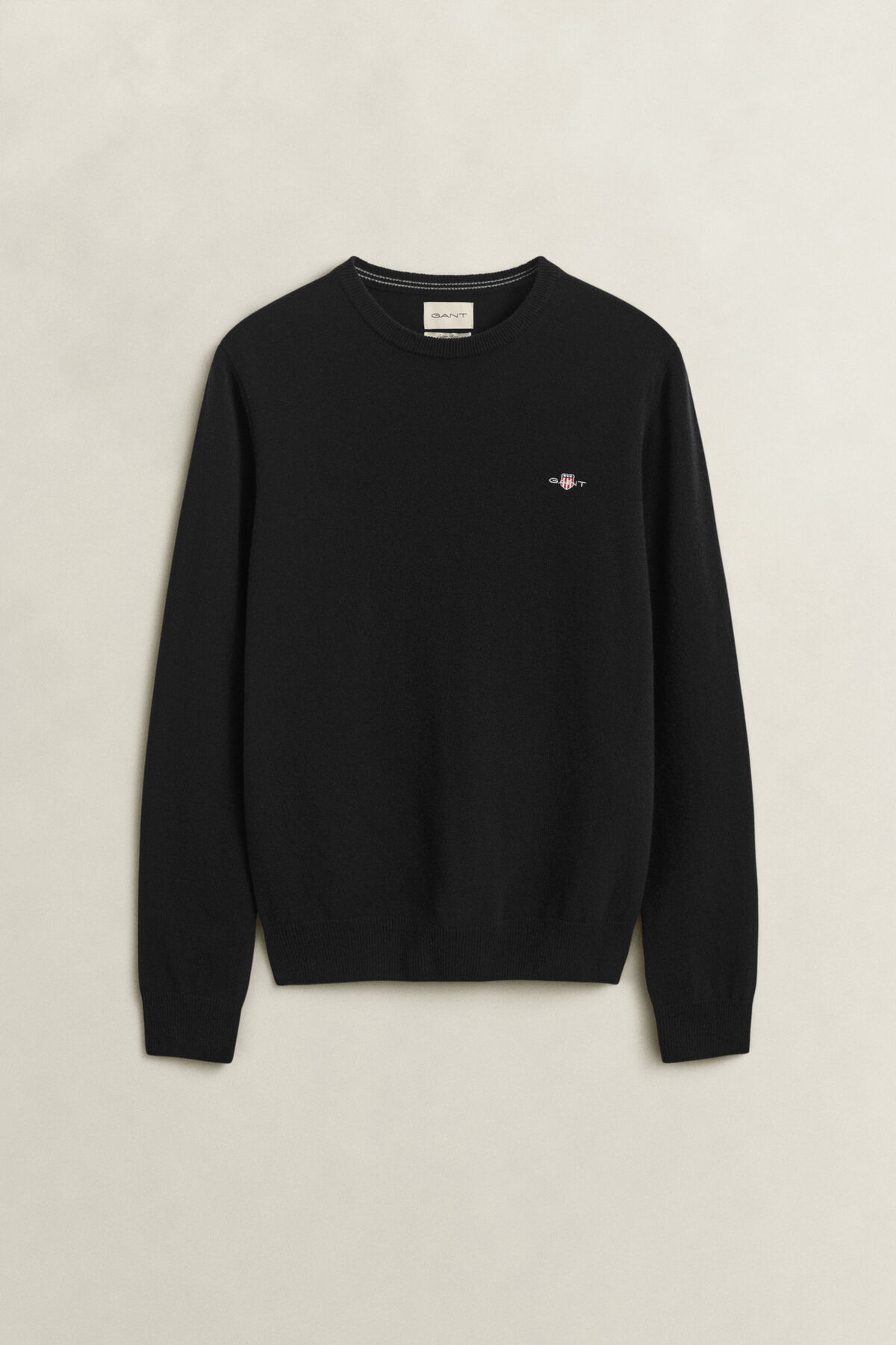Lambswool Crew Neck Sweater — BLACK