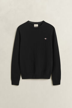 Lambswool Crew Neck Sweater — BLACK 1
