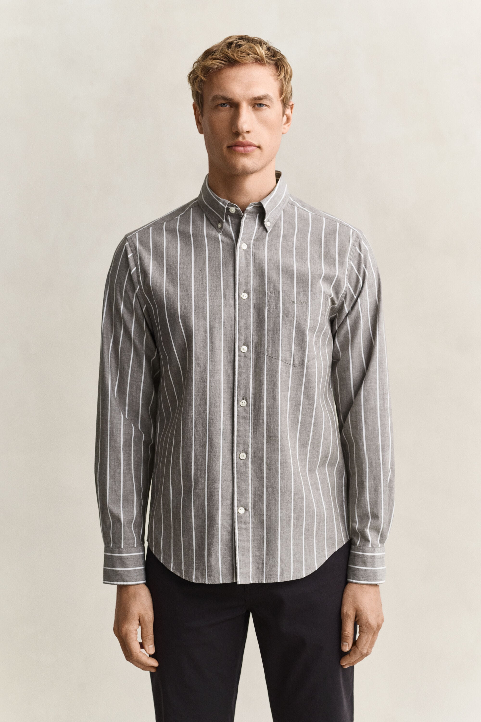 Striped Mélange Poplin Shirt