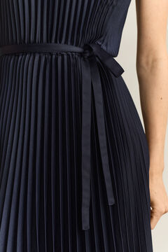 Pleated Belted Dress — EVENING BLUE 4