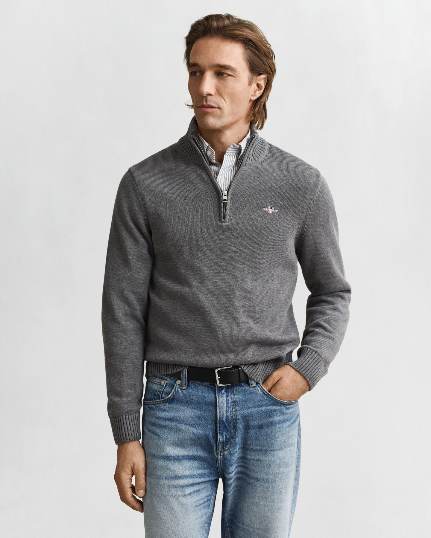 Casual Cotton Half-Zip Sweater