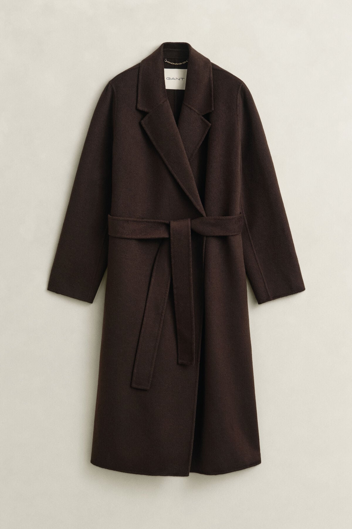 Handstitched Belted Coat — DEEP BROWN