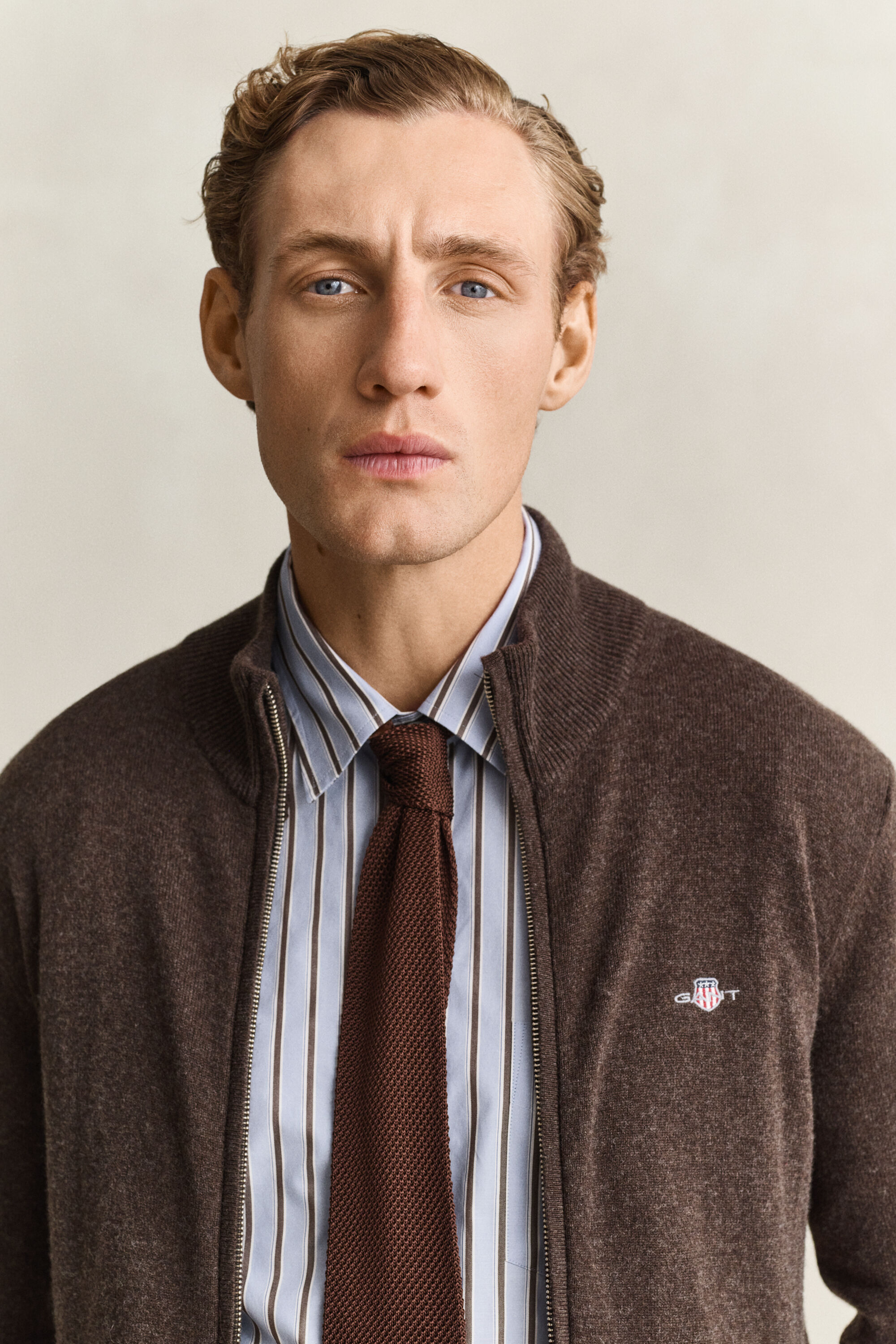 Lambswool Zip Cardigan